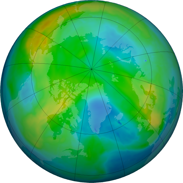 Arctic ozone map for 21 November 2015